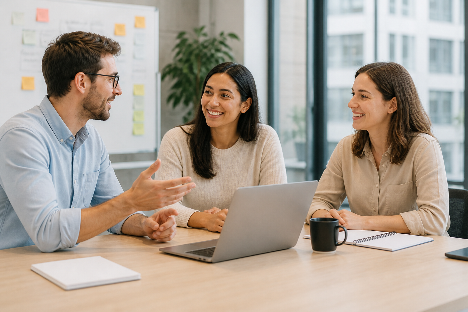 Team discussing work in a flowdo forum